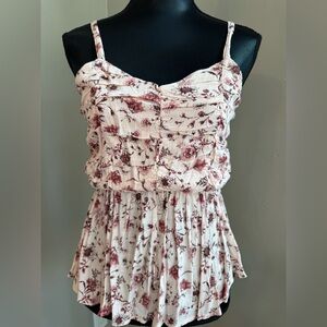 Maurice’s Floral Ruffle Tank Women’s Size Small